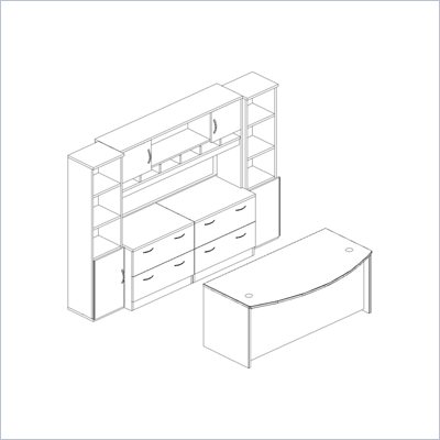 Bush Corsa Series Executive Office Set in Mocha Cherry