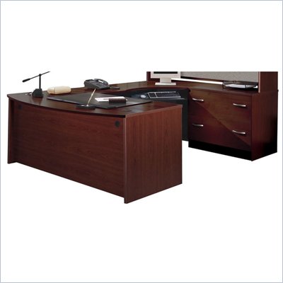 Bush Mahogany Corsa Series U-Shaped Corner Desk Set