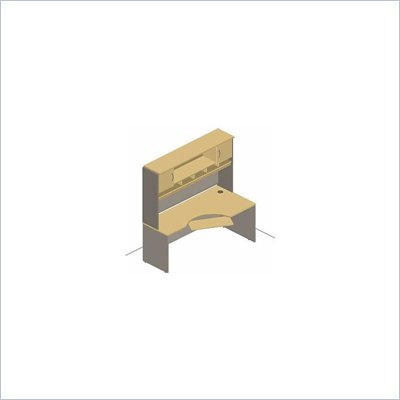 Bush Mahogany Corsa Series Standard Right Angle Desk with Hutch