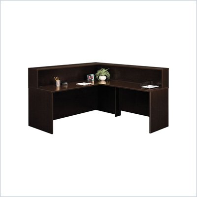Bush Mocha Cherry Corsa Series L-Shaped Reception Desk