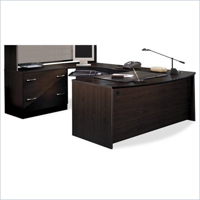 Bush Corsa Series Corner U-Shaped Desk in Mocha Cherry