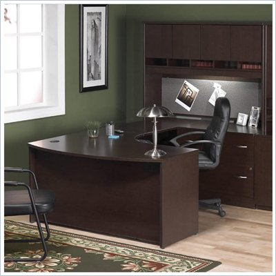 Bush Corsa Series Home Office Right-Facing U-Shape Computer Desk Set in Mocha Cherry Finish
