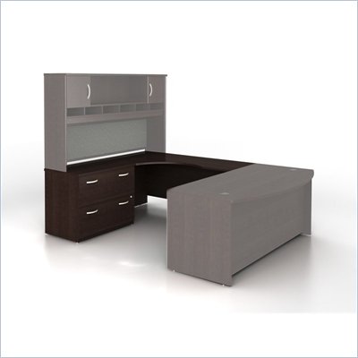 Bush Mocha Cherry Corsa Series U-Shape Desk Suite