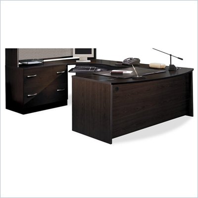 Bush Corsa Series U-Shaped Corner Office Set in Mocha Cherry
