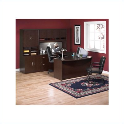 Bush Corsa Series U-Shape Office Set with Hutch in Mocha Cherry
