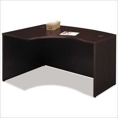 Bush Series C Left Corner Bow Front Wood Desk in Mocha Cherry