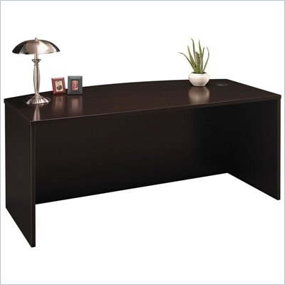 Bush C Series 71" Bow Front Executive Desk in Mocha Cherry