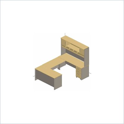Bush Series C Natural Cherry U-Shaped Desk