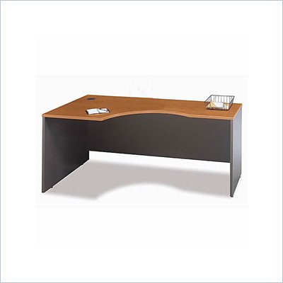 Bush Corsa Series Bow Front Wood Computer Desk in Natural Cherry
