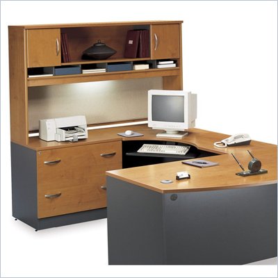 Bush Series C Natural Cherry Right L-Shaped Desk
