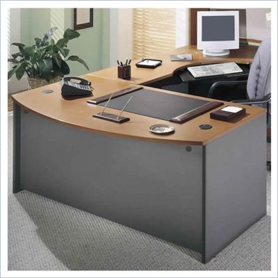 Bush Corsa Series L-Shaped Desk and File in Natural Cherry