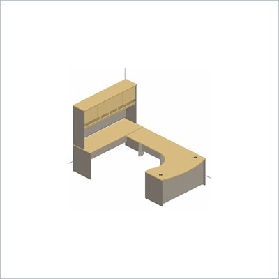 Bush Corsa Series Corner U-Shaped Desk in Natural Cherry
