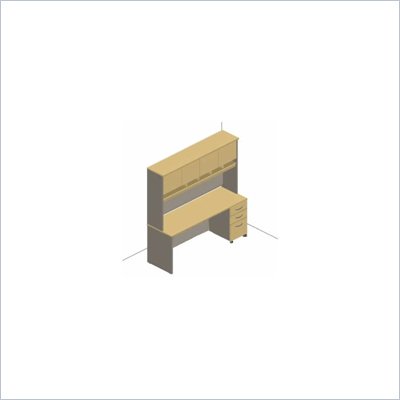 Bush Natural Cherry Corsa Series Desk with Hutch