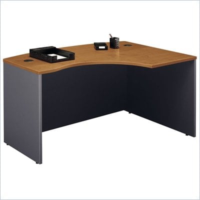 Bush Series C Right Bow Front Desk in Natural Cherry