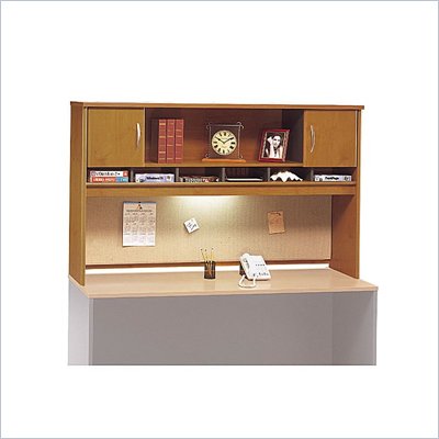 Bush Series C 71" 2 Door Wood Hutch in Natural Cherry