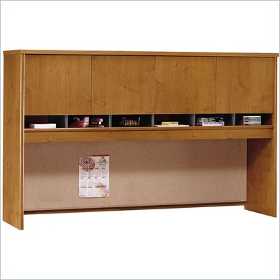 Bush Series C 71" Four Door Wood Hutch in Natural Cherry