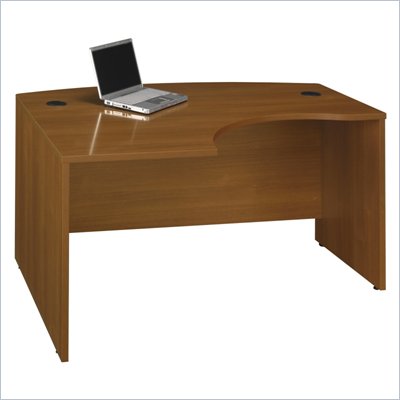 Bush Series C 60"W x 43"D LH L-Bow Desk Shell in Warm Oak