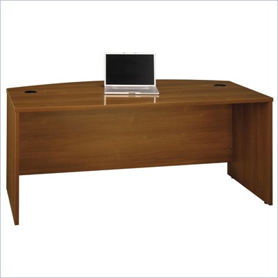 Bush Series C 72"W Bow Front Desk Shell in Warm Oak