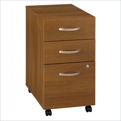 Bush Series C Mobile 3 Drawer File Pedestal in Warm Oak