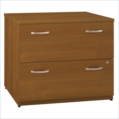 Bush Series C 36"W 2-Drawer Lateral File in Warm Oak (Assembled) 