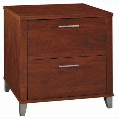 Bush Somerset 2 Drawer Lateral Wood File Cabinet in Hansen Cherry
