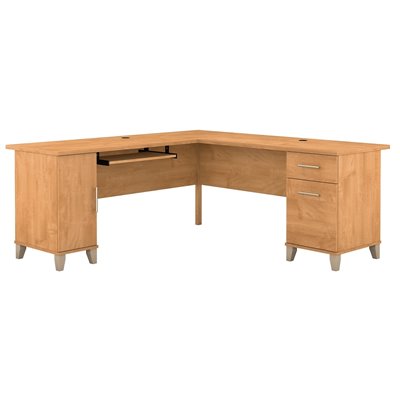 Bush Somerset 71" L-Shape Computer Desk in Maple Cross