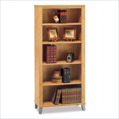 Bush Furniture Somerset 5 Shelf Wood Bookcase in Maple Cross