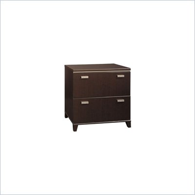 Bush Tuxedo 2 Drawer Lateral Wood File Storage Cabinet in Dark Mocha Cherry