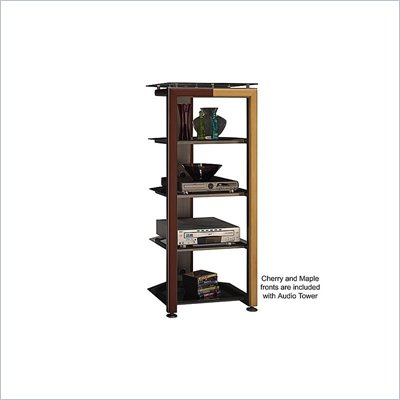 Bush Furniture Universal Audio Tower / Rack with 3 Fixed Shelves