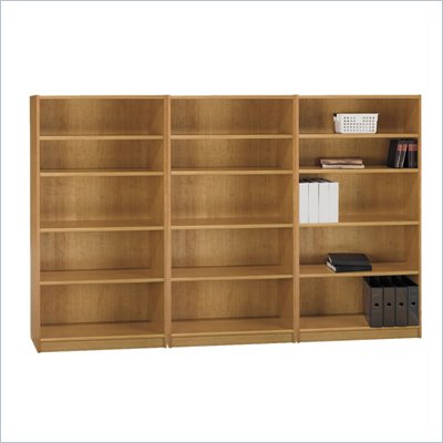 Bush Universal 5 Shelf Wall Bookcase in Snow Maple 