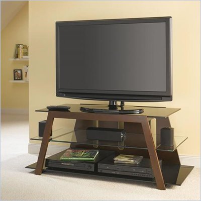 Bush Mezo TV Stand with Interchangeable Glass in Mocha Mahogany