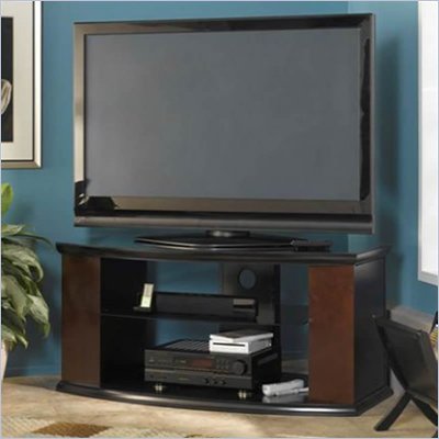 Bush Pimlico Wood TV Stand in Espresso and Satin Black