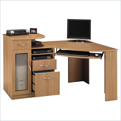 Bush Vantage Corner Home Office Computer Desk in Light Dragonwood Finish