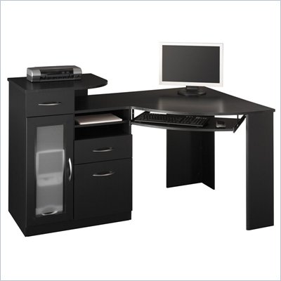 Bush Vantage Corner Wood Computer Desk in Black