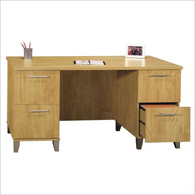 Bush Somerset Collection 60" Wood Desk in Maple Cross