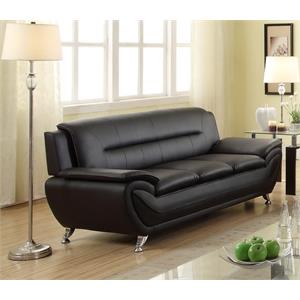 Kingway Furniture Faux Leather Deluxe Curved Relaxing Yoga Chaise in Brown