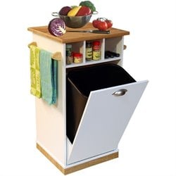 Venture Horizon Butcher Block Bin with Pantry in White
