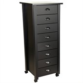 Venture Horizon 8 Drawer Mobile Wood Filing Cabinet in Black Finish