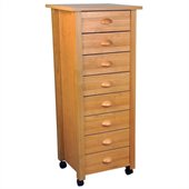 Venture Horizon 8 Drawer Mobile Wood Filing Cabinet in Oak Finish