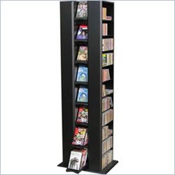 Venture Horizon Twin Media Towers Storage, Available in Oak or Black-Black