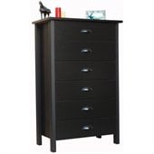 Venture Horizon Nouvelle 6 Drawer Chest in Black Finish
