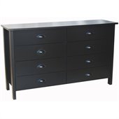 Venture Horizon Nouvelle 8 Drawer Lowboy Double Dresser in Black Finish