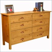 Venture Horizon Nouvelle 8 Drawer Lowboy Double Dresser in Pine Finish