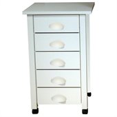 Venture Horizon 5 Drawer Mobile Wood Filing Cabinet in White Finish