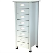 Venture Horizon 8 Drawer Mobile Wood Filing Cabinet in White Finish