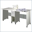 Venture Horizon Large Mobile Folding Craft Table in White