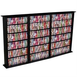 Venture Horizon Triple 50-Inch CD DVD Wall Rack Media Storage in Black Finish