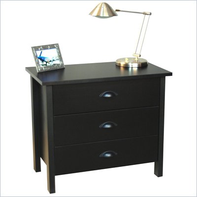 Venture Horizon Nouvelle 3 Drawer Chest in Black Finish