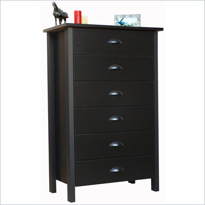 Venture Horizon Nouvelle 6 Drawer Chest in Black Finish