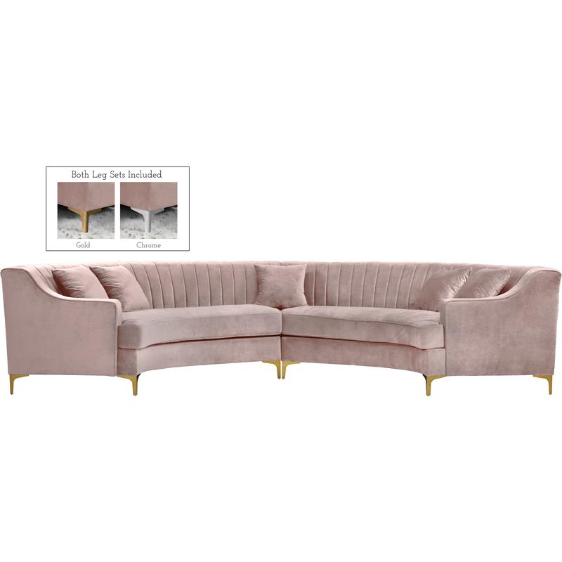 Meridian Furniture Jackson Velvet 2pc. Sectional Meridian Furniture Jackson Velvet 2pc. Sectional